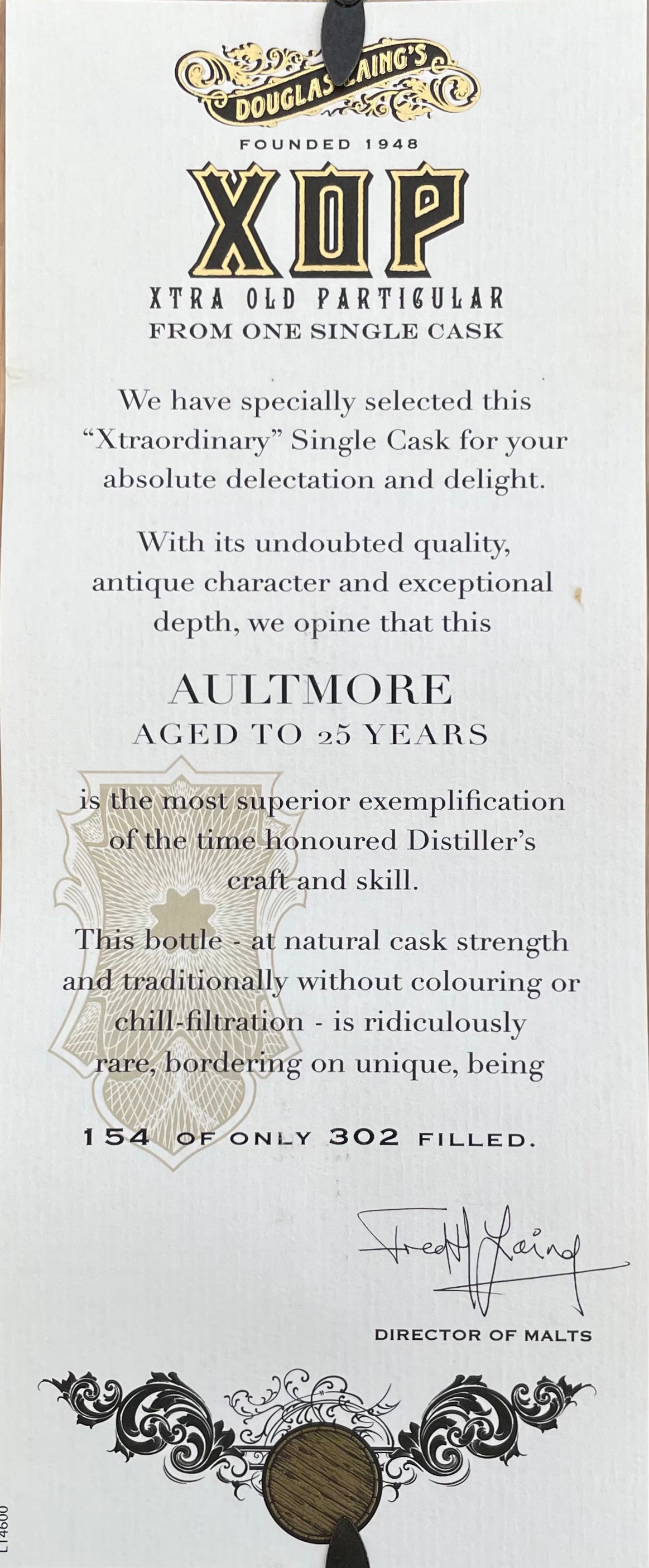 Aultmore Distillery 25 Jahre Single Malt Whisky