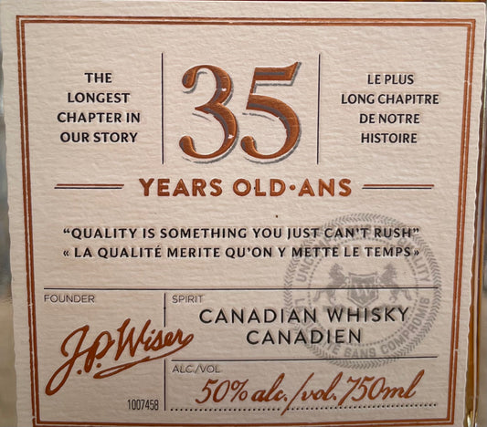 J.P. Wiser‘s 35 Jahre Whisky