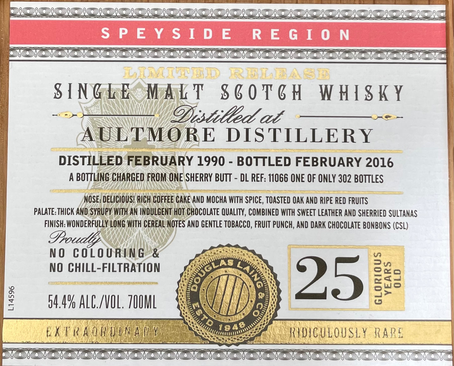 Aultmore Distillery 25 Jahre Single Malt Whisky